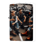 たむろするバイクライダージッポーライターZIPPO