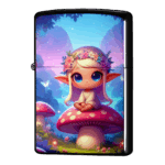 キノコの上にぽつんとエルフのジッポーライターZIPPO