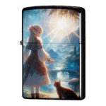 猫と出会った異世界生活初日エルフの女の子ジッポーライターZIPPO