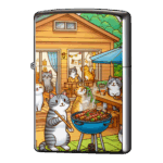 バーベキューで猫会でにぎやかジッポーライターZIPPO