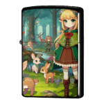 森の動物たちとエルフジッポーライターZIPPO