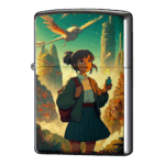 驚きの世界に飛び込んだ火をつけているジッポーライターZIPPO