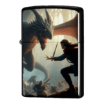 ドラゴンとの乱戦で剣をはじかれたエルフジッポーライターZIPPO