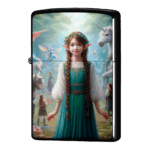ユニコーンとピクシー森の女王エルフとジッポーライターZIPPO