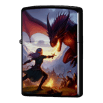 炎を吐くドラゴンとの決闘エルフのジッポーライターZIPPO