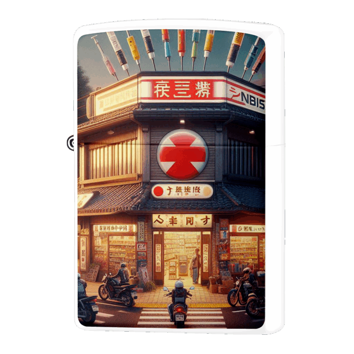 バイクライダーが集まる商店ジッポーライターZIPPO