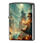 月夜のファンタジー火をつけているジッポーライターZIPPO