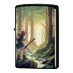 森の中のエルフ・ピクセルアートジッポーライターZIPPO