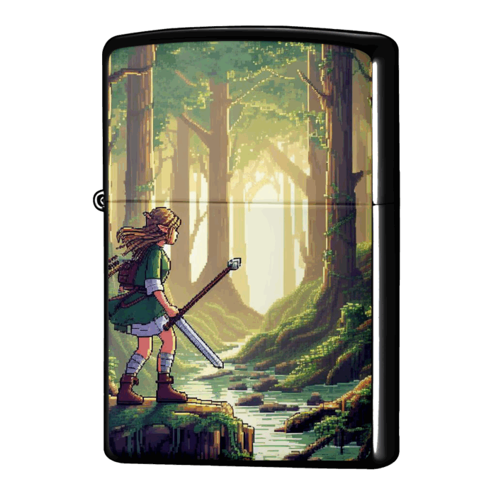森の中のエルフ・ピクセルアートジッポーライターZIPPO