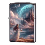 ファンタジー女性が火をつけているジッポーライターZIPPO