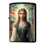 成長した森の女王エルフと動物たちジッポーライターZIPPO