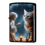 猫の女王とエルフの女の子ジッポーライターZIPPO