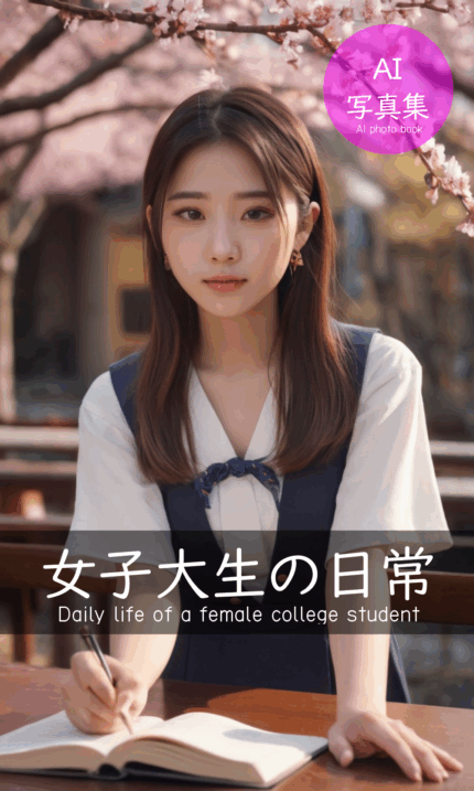 女子大生の日常 AI写真集Vol.1 female college student