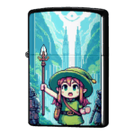 意気込みを見せるエルフ・ピクセルアートジッポーライターZIPPO