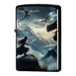 ドラゴンと剣で闘うエルフのジッポーライターZIPPO