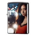 ヘッドライトと女の子バイクジッポーライターZIPPO