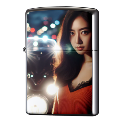 ヘッドライトと女の子バイクジッポーライターZIPPO