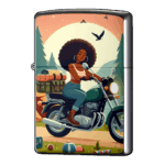 ヘルメットがアフロのライダージッポーライターZIPPO