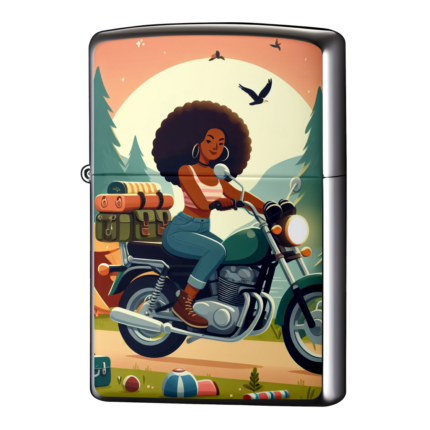 ヘルメットがアフロのライダージッポーライターZIPPO