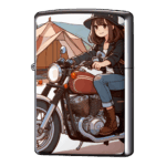 キャンプツーリングは楽しい女の子ジッポーライターZIPPO