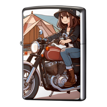 キャンプツーリングは楽しい女の子ジッポーライターZIPPO