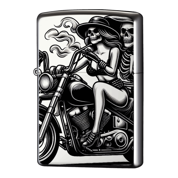 ビキニアメリカンスカルライダーレディースジッポーライターZIPPO