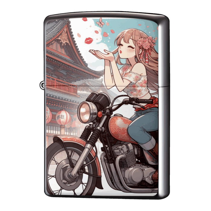 神社大好き女の子バイクジッポーライターZIPPO
