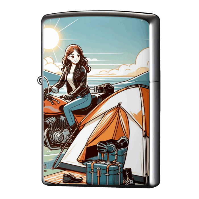 テント設営完了ライダージッポーライターZIPPO