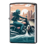 水面を駆け抜ける女性ライダージッポーライターZIPPO