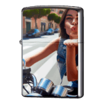 お得意の投げキッスで洗礼をジッポーライターZIPPO