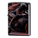 スーパースポーツライダー女子の髪がなびくジッポーライターZIPPO