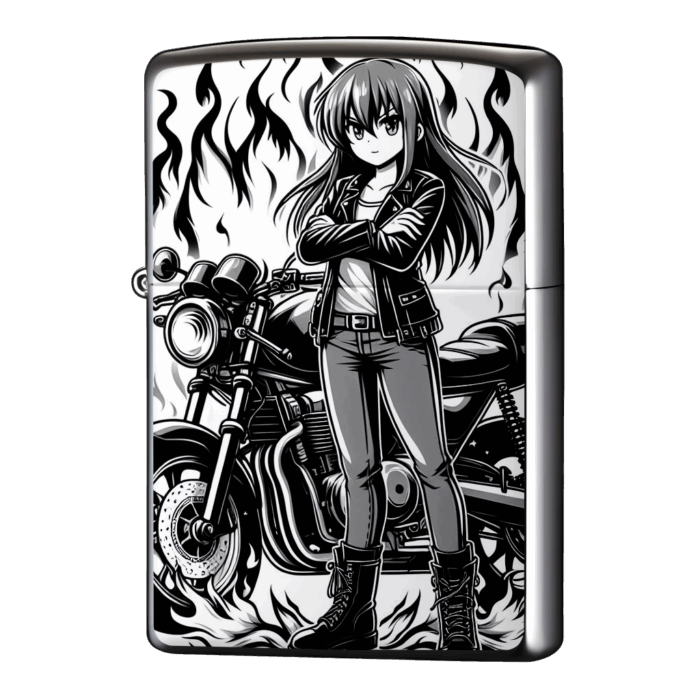 燃える闘志バイクライダー募集中ジッポーライターZIPPO