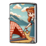 キャンプツーリングのテントジッポーライターZIPPO
