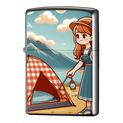 キャンプツーリングのテントジッポーライターZIPPO