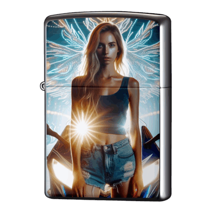 イルミネーション女の子バイクジッポーライターZIPPO