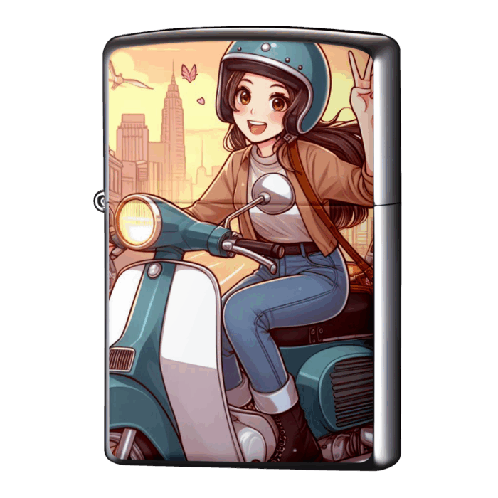 カブでご帰宅のカブ主・女の子ジッポーライターZIPPO