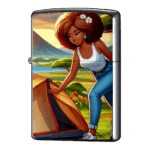 キャンプツーリング来たレディースライダージッポーライターZIPPO