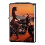 Vツインと美女とバイクジッポーライターZIPPO