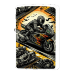 走り回るバイクライダーのイメージイラスト柄ジッポーライターZIPPO