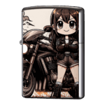 ビッグバイクと女の子とアニメジッポーライターZIPPO