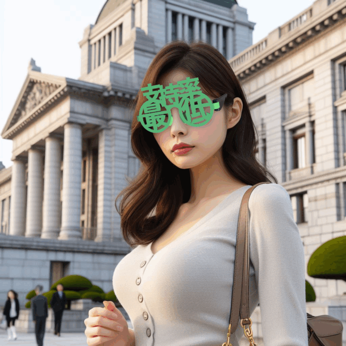 支持率最低メガネをかけた女性グリーン