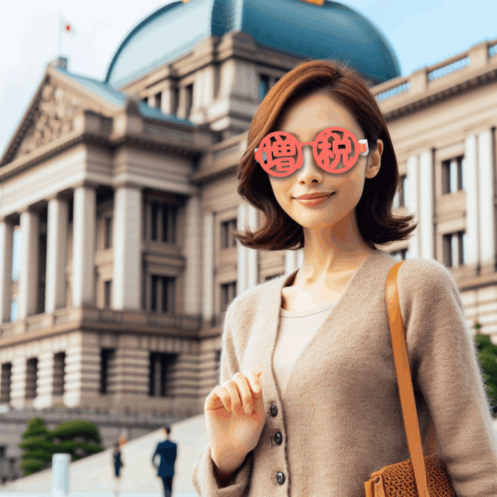 増税めがねで国会議事堂前