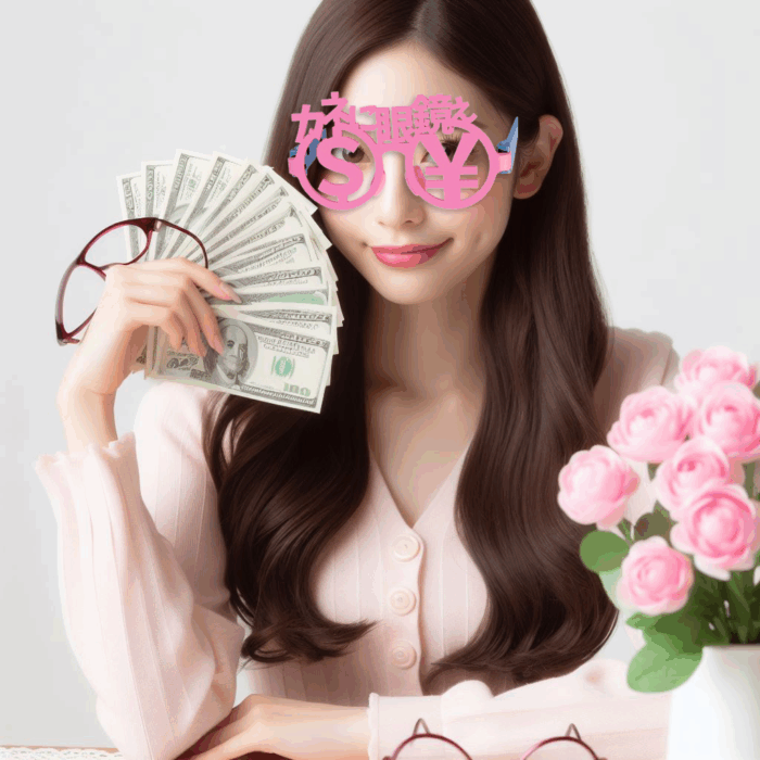 カネに眼鏡ぇのだてメガネ　お金の欲求を満たす人の愛用眼鏡