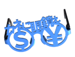 銀行の金庫室に男性カネに眼鏡ぇのだてメガネ　お金の欲求を満たす人の愛用眼鏡