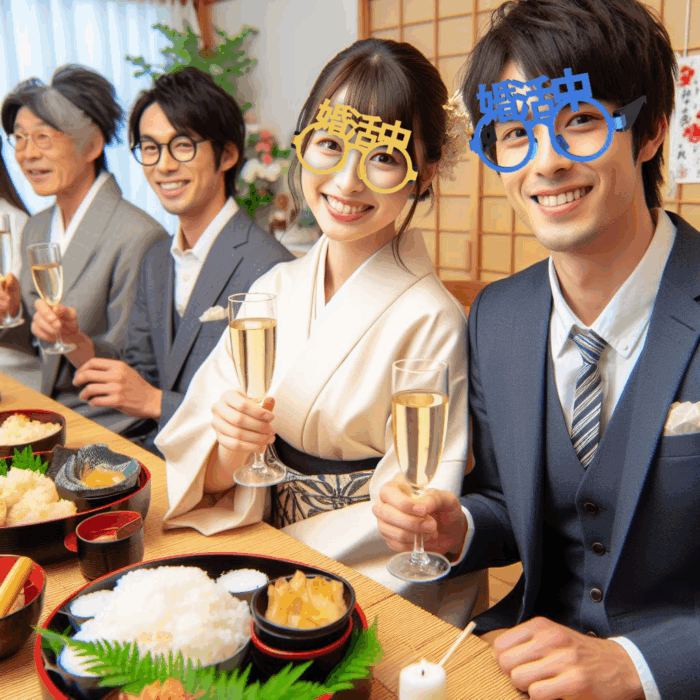 婚活中の男女が伊達眼鏡