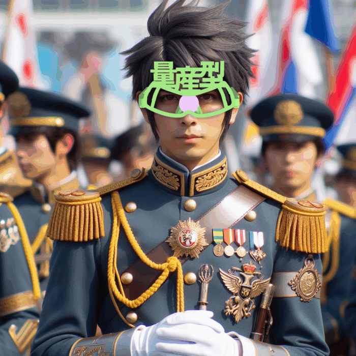 量産型ザク02 量産型ザクの伊達眼鏡をするジオン軍男性