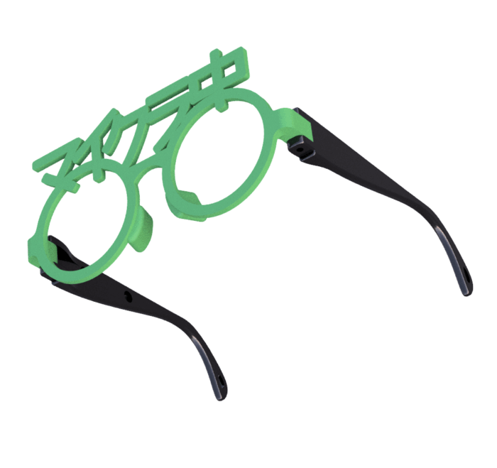 マイクラ中の伊達眼鏡　グリーン