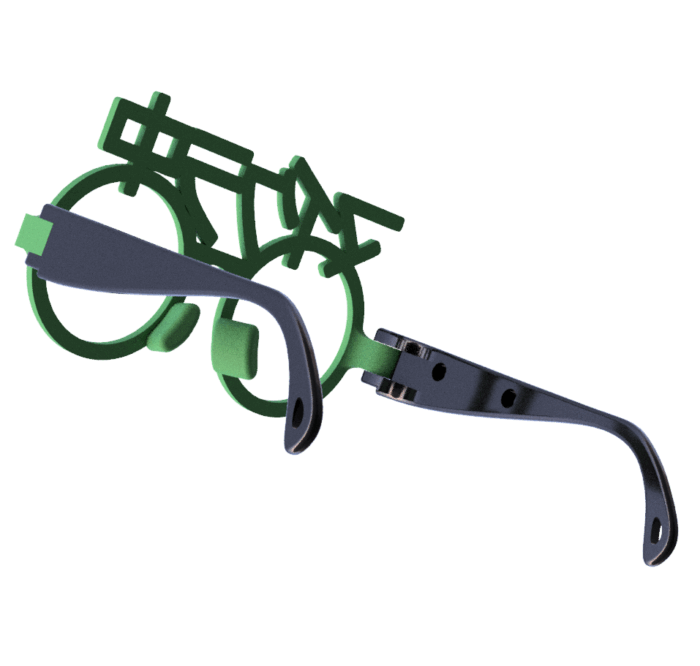 マイクラ中の伊達眼鏡　グリーン