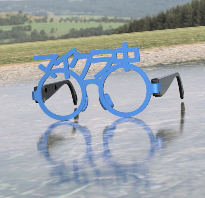 マイクラ中の伊達眼鏡　ブルー