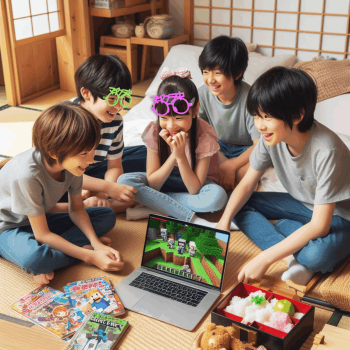 子供たちがマインクラフト仕様 3Dプリント伊達眼鏡